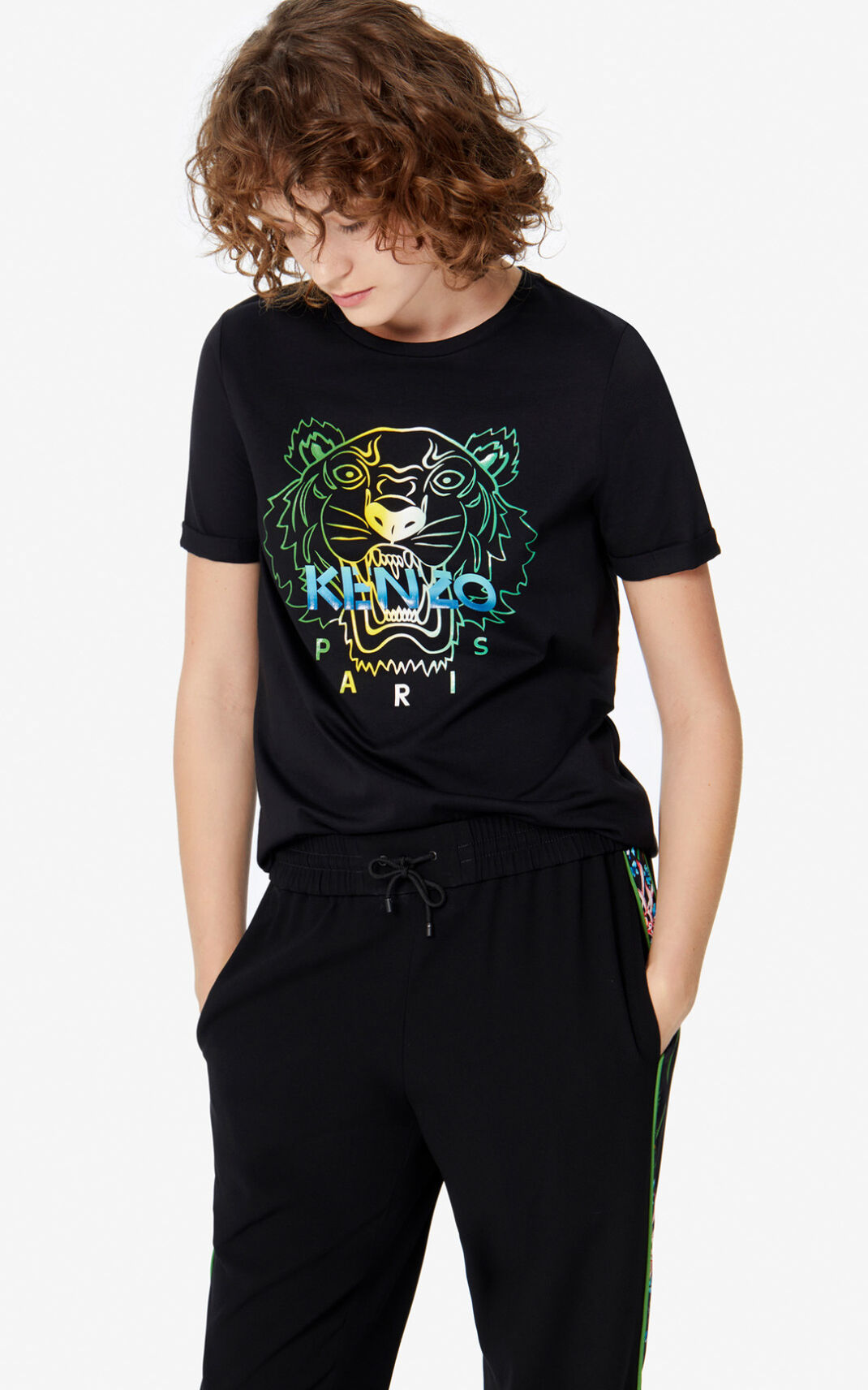 Kenzo Wet Tiger Póló Női Fekete | ID.519367